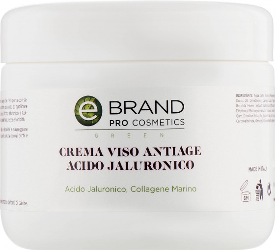 Ebrand Crema Viso Anti Age Idratante Acido Jaluronico - Крем для обличчя з гіалуроновою кислотою та морським колагеном