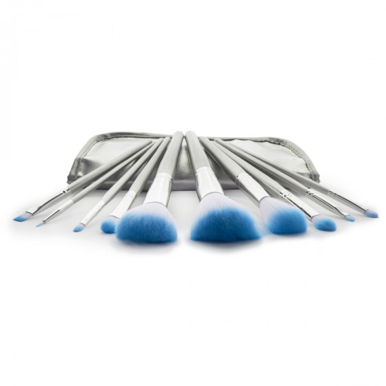 Bellapierre Professional Brush Set Blue - Професійний набір з 10 пензлів для макіяжу - 3