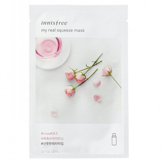 Innisfree My Real Squeeze Mask Rose - Тканинна маска з екстрактом троянди