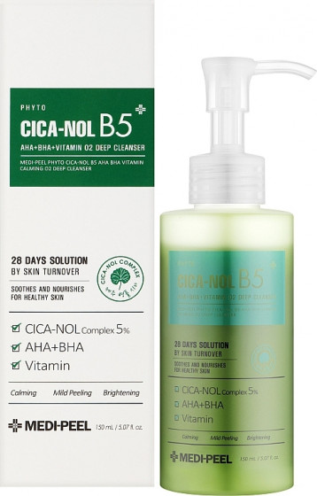 Medi Peel Phyto Cica-Nol B5 AHA BHA Vitamin Calming O2 Deep Cleanser - Киснева пінка для вмивання та очищення пор - 1
