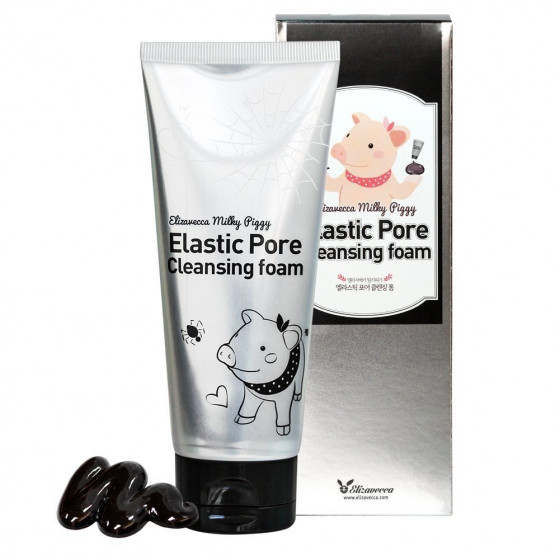 Elizavecca Milky Piggy Elastic Pore Cleansing Foam - Чорна пінка-маска для вмивання - 3
