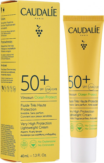 Caudalie Vinosun Protect Very High Lightweight Cream SPF 50+ - Легкий сонцезахисний крем для обличчя - 1