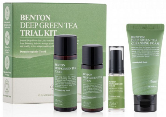 Benton Deep Green Tea Trial Kit - Набір мініатюр із зеленим чаєм 4 в 1