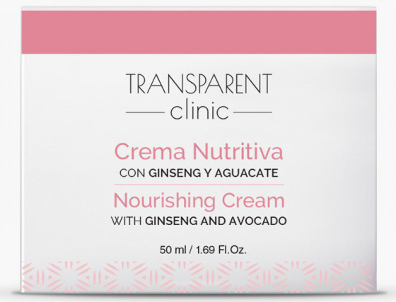 Transparent Clinic Nourishing Cream - Живильний крем для обличчя з женьшенем та авокадо - 2