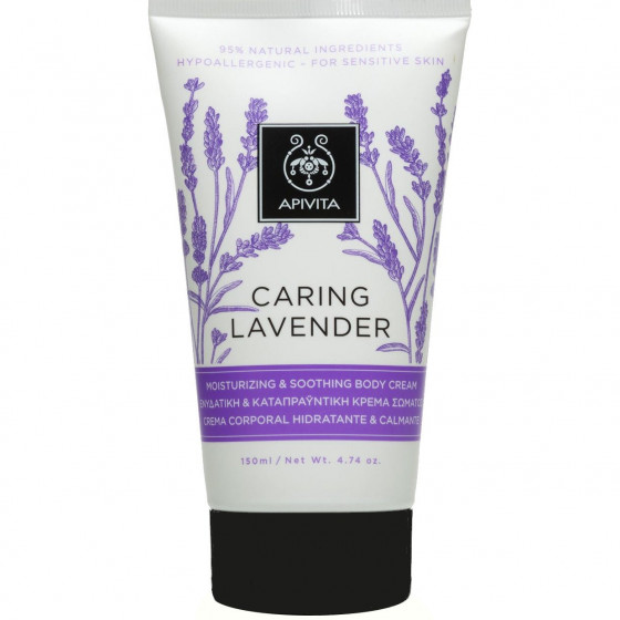 Apivita Caring Lavender Hydrating Soothing Body Lotion - Зволожуючий і заспокійливий крем для тіла "Лавандовий догляд"