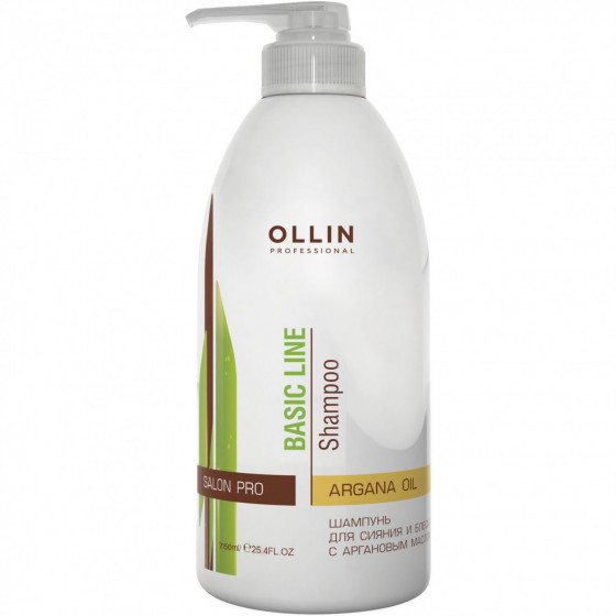 OLLIN Basic Line Argan Oil Shine & Brilliance Shampoo - Шампунь для сяйва і блиску з аргановою олією