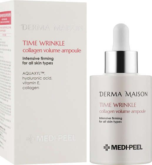 Medi Peel Derma Maison Time Wrinkle Collagen Volume Ampoule - Антивікова сироватка для обличчя з колагеном - 1