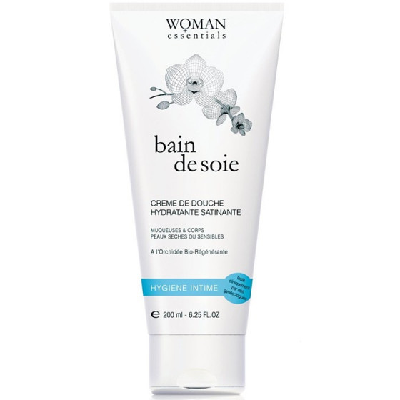 Woman Essentials Bain de Soie Creme De Douche Hydratante Satinante - Зволожуючий ніжний гель-душ для тіла та інтимної гігієни