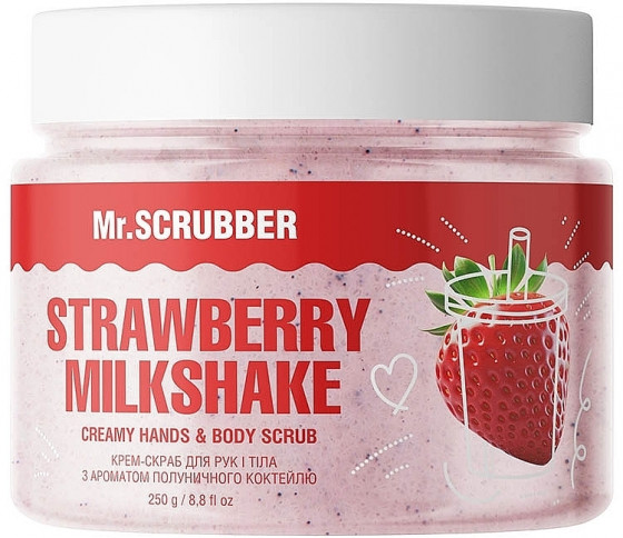 Mr.Scrubber Strawberry Milkshake Creamy Hands & Body Scrub - Крем-скраб для рук та тіла з ароматом полуничного коктейлю