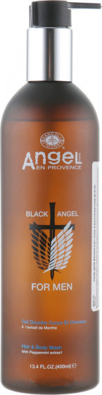 Angel Professional Black Angel Hair and Body Wash - Чоловічий гель для волосся та тіла з екстрактом м'яти