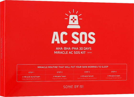 Some By Mi AHA-BHA-PHA 30 Days Miracle Ac Sos Kit - Набір мініатюрних засобів для проблемної шкіри - 1