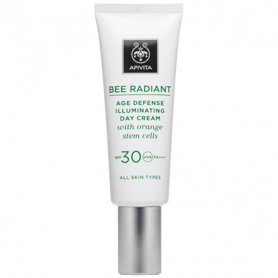 Apivita Bee Radiant Cream Day Cream SPF30 - Крем для сяйва і захисту шкіри від передчасного старіння зі стовбуровими клітинами апельсина