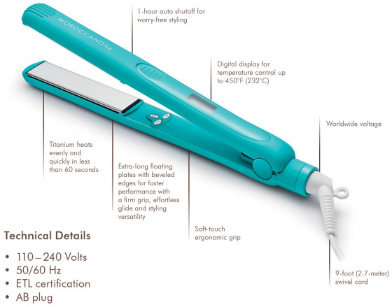 MoroccanOil Perfectly Polished Titanium Flat Iron - Професійна праска для волосся - 9