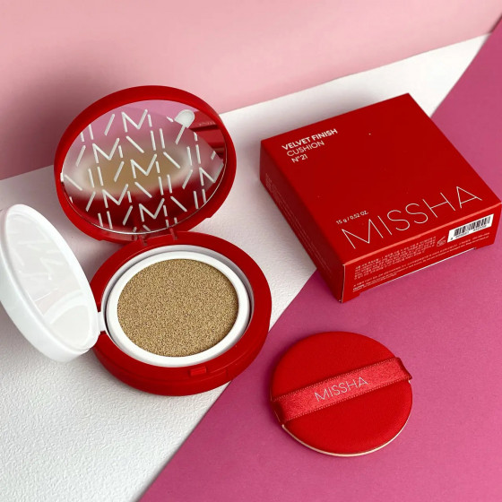 Missha Velvet Finish Cushion SPF 50+/PA+++ - Тональний кушон для обличчя з матовим фінішем - 5