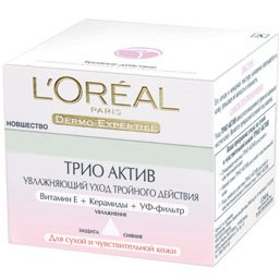 L`Oreal Трио Актив - Зволожуючий крем для сухої і чутливої ​​шкіри