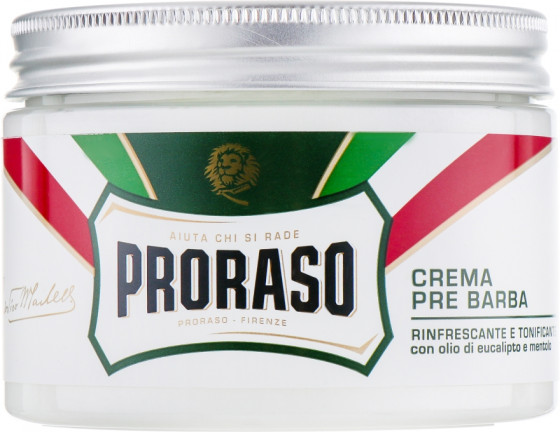 Proraso Green Line Pre Shave Cream - Освіжаючий крем з евкаліптом для догляду за шкірою перед голінням