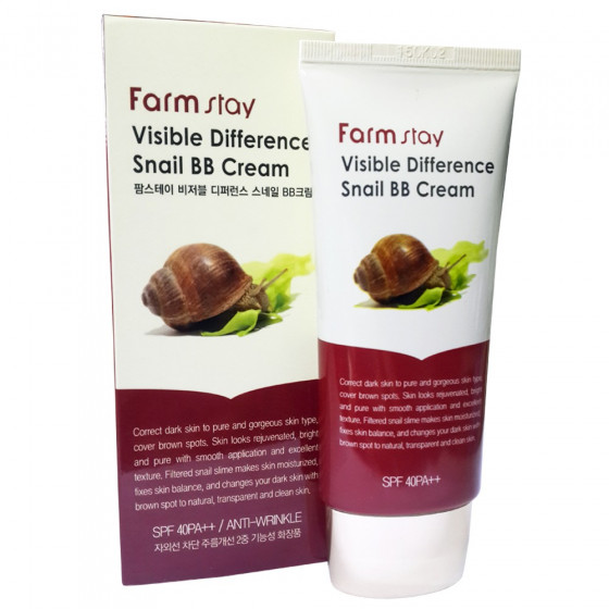 FarmStay Visible Difference Snail BB Cream - Відновлюючий BB крем з екстрактом равлика SPF 40 PA +++ - 1