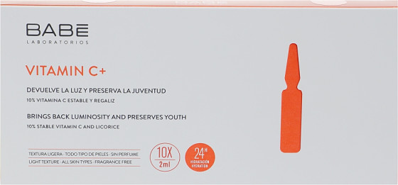 Babe Laboratorios Ampule Solution Vitamin C+ - Ампули-концентрат для депігментації з антиоксидантним ефектом