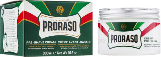 Proraso Green Line Pre Shave Cream - Освіжаючий крем з евкаліптом для догляду за шкірою перед голінням - 1