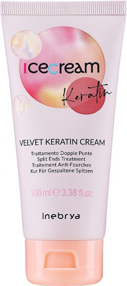 Inebrya Velvet Keratin Ice Cream - Крем з кератином проти посічених кінчиків