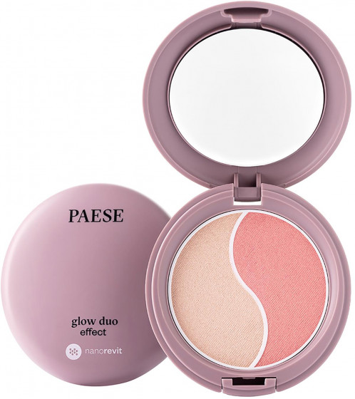 Paese Nanorevit Glow Duo Effect Blush + Highlighter - Контурна палітра 2 в 1 Рум'яна + Хайлайтер