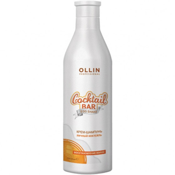 OLLIN Cocktail Bar Hair Cream Shampoo Egg Shake - Крем-шампунь для блиску і відновлення волосся "Яєчний коктейль"