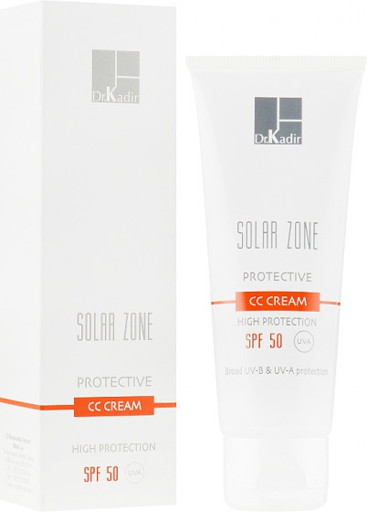 Dr. Kadir Solar Zone Protective CC Cream SPF50 - Сонцезахисний зволожуючий крем з тоном