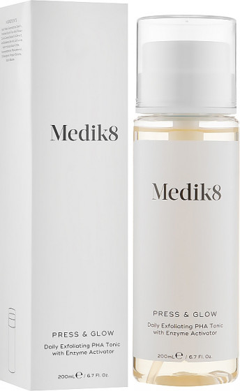 Medik8 Press & Glow Daily Exfoliating PHA Tonic - Щоденний відлущуючий тонік для обличчя з РНА та активатором ферментів - 1