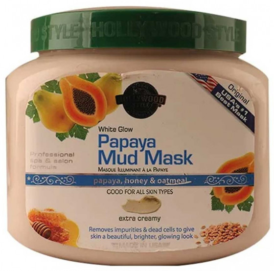 Hollywood Style White Glow Papaya Mud Mask - Грязева маска для обличчя з екстрактом папайї