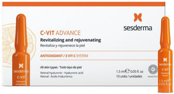 Sesderma C-Vit Advance Ampolues - Депігментуюча сироватка з вітаміном С