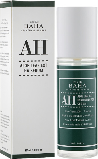 Cos De BAHA Aloe Leaf Ext Hyaluronic Acid Serum - Концентрована сироватка для обличчя з алое вера - 1