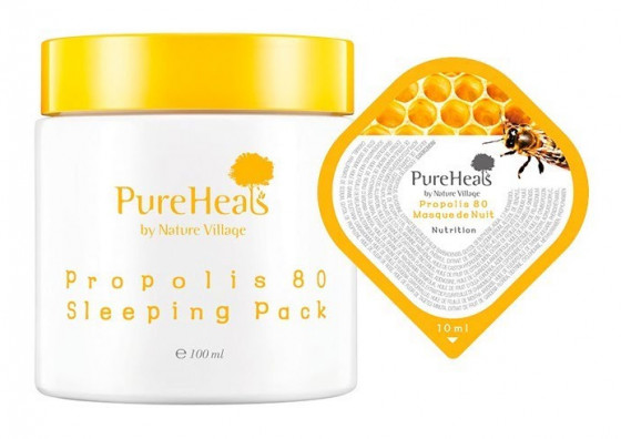 PureHeal's Propolis 80 Sleeping Mask - Нічна зволожуюча маска для обличчя з екстрактом прополісу - 1