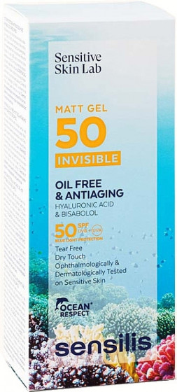 Sensilis Matt gel Gel Oilfree SPF50+ - Фотозахисний матуючий гель для обличчя - 1