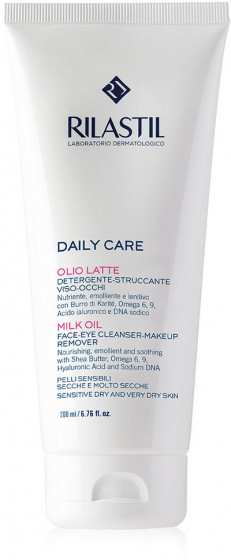 Rilastil Daily Care Milk Oil Face-Eye Cleanser-Makeup Remover - Очищуюче молочко для нормальної, чутливої ​​та делікатної шкіри обличчя