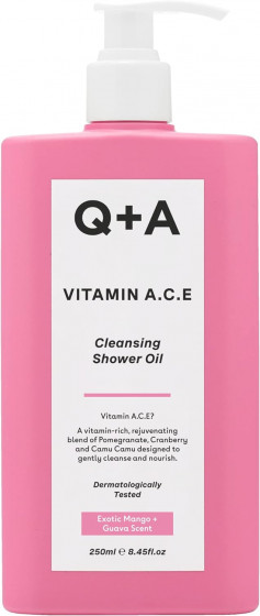 Q+A Vitamin ACE Cleansing Shower Oil - Вітамінізована олія для душу