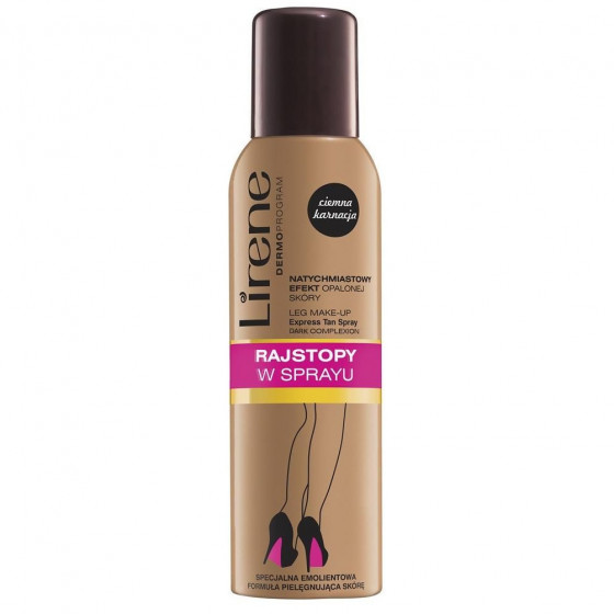 Lirene Leg Make-Up Dark Tan Spray - Спрей-автозасмага для ніг для темної шкіри