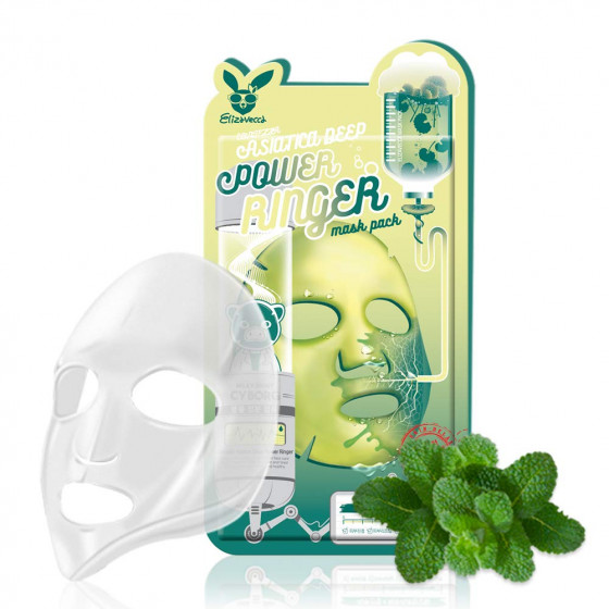 Elizavecca Tea Tree Deep Power Ringer Mask Pack - Заспокійлива тканинна маска для обличчя з екстрактом чайного дерева - 1