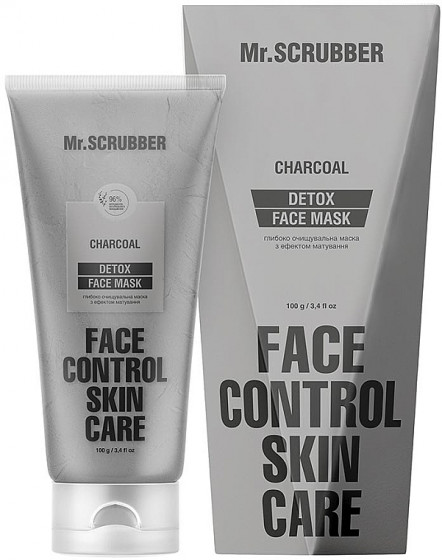 Mr.Scrubber Face Control Skin Care Detox Charcoal Face Mask - Глибоко очищувальна маска з ефектом матування