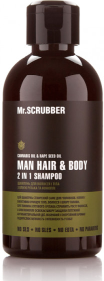 Mr.Scrubber Solid Man Hair&Body Shampoo 2 in 1 - Чоловічий шампунь для волосся та тіла