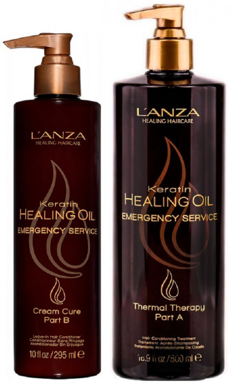 L'anza Keratin Healing Oil Emergency Thermal Back Bar Kit - Набір для відновлення волосся - 1