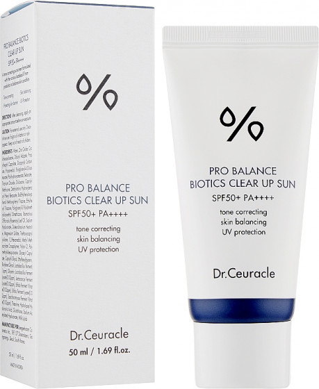 Dr.Ceuracle Pro Balance Biotics Clear Up Sun SPF50+ PA++++ - Сонцезахисний освітлюючий крем з пробіотиками - 1