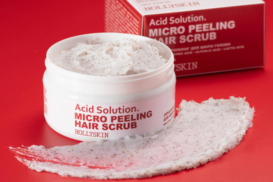 Hollyskin Acid Solution Micro Peeling Hair Scrub - Скраб для шкіри голови та волосся - 1