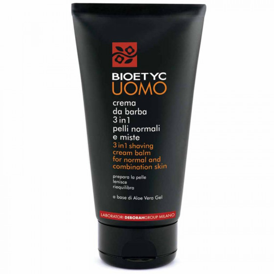 Deborah Bioetyc Uomo 3 in 1 Shaving Cream For Normal and Combination Skin - Крем для гоління для нормальної та комбінованої шкіри