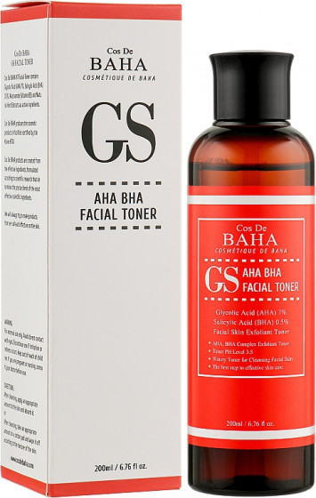 Cos De BAHA GS AHA BHA Facial Toner - Відлущуючий тонер для обличчя з гліколевою та саліциловою кислотою