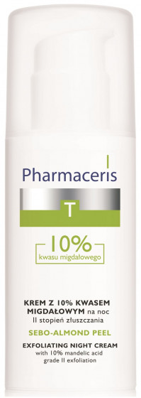 Pharmaceris T Sebo-Almond-Peel Exfoliting Night Cream - Нічний крем-пілінг з 10% мигдальною кислотою