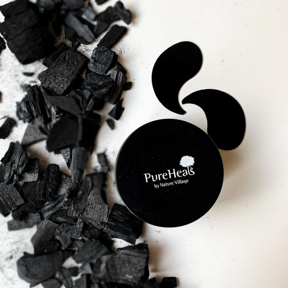 PureHeal's Pore Clear Black Charcoal Eye Patch - Омолоджуючі патчі з чорним вугіллям для шкіри навколо очей - 2
