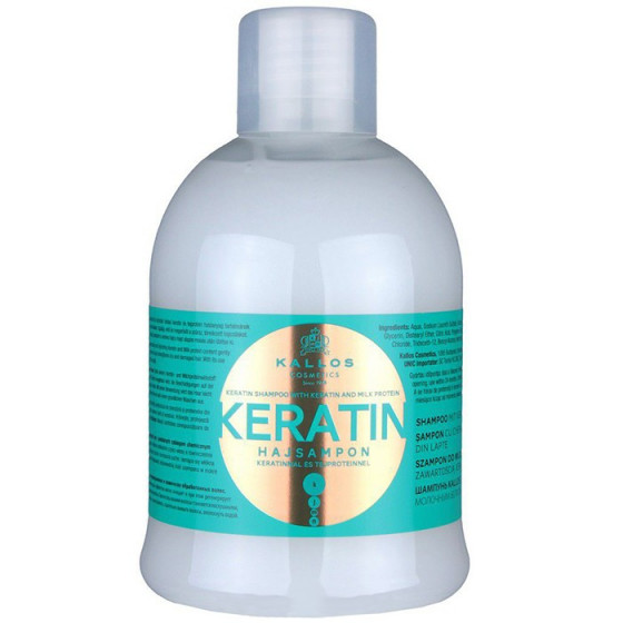 Kallos Keratin Shampoo With Keratin And Milk Protein For Dry, Damaged And Chemically Treated Hair - Шампунь з кератином і молочним протеїном