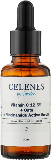 Celenes Vitamin C 12,5% + Oats + Niacinamide Active Serum - Активна сироватка з вітамінами для шкіри обличчя