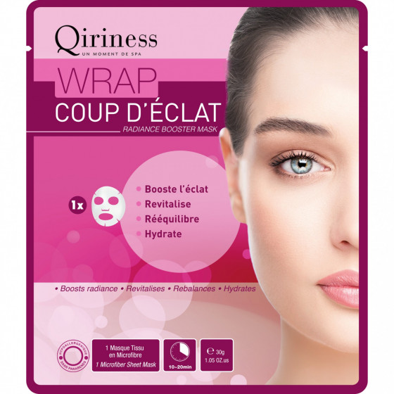 Qiriness Wrap Coup D'eclat Radiance Booster Mask - Інтенсивно регенеруюча і оживлююча тканинна маска