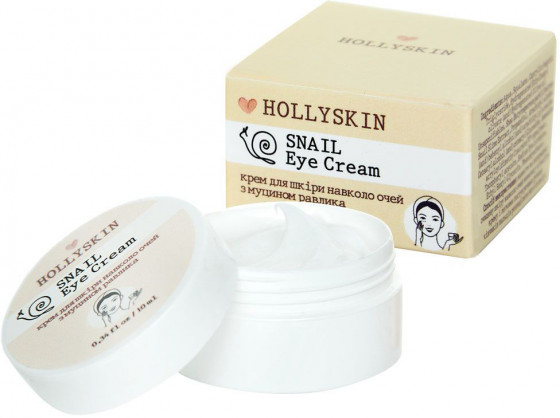 Hollyskin Snail Eye Cream - Крем для шкіри навколо очей з муцином равлика